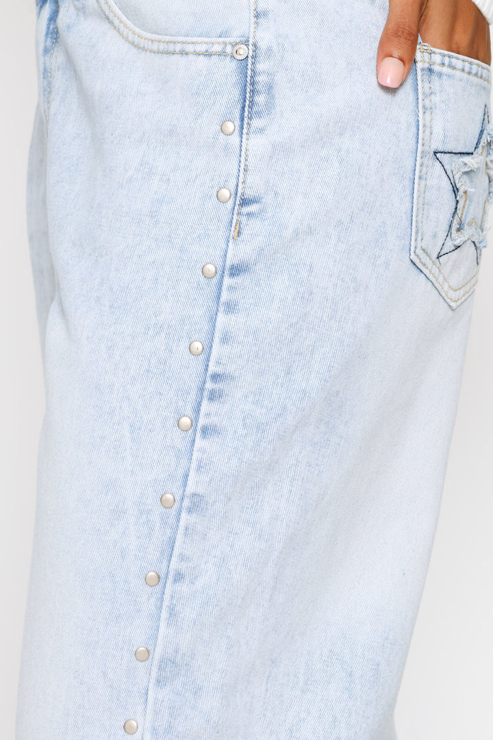 Stud & Star Baggy Denim - Salty Light Wash