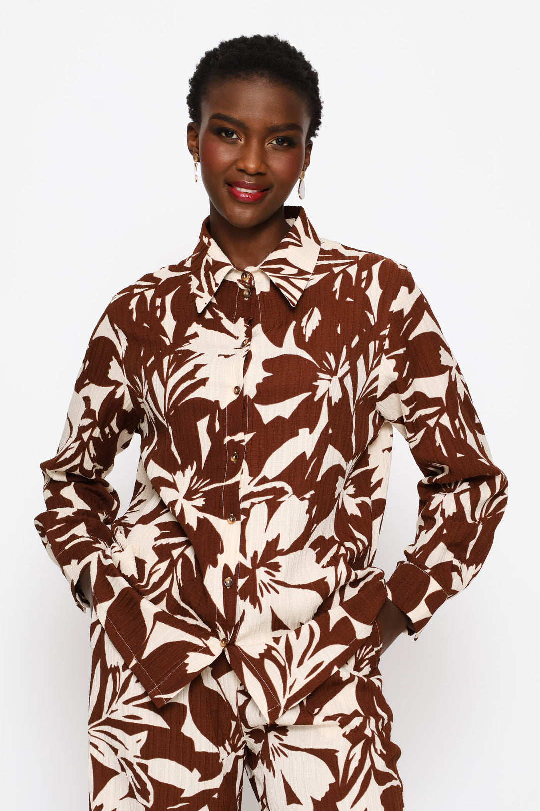 Relaxed Statement Shirt - Cream/Chocolate