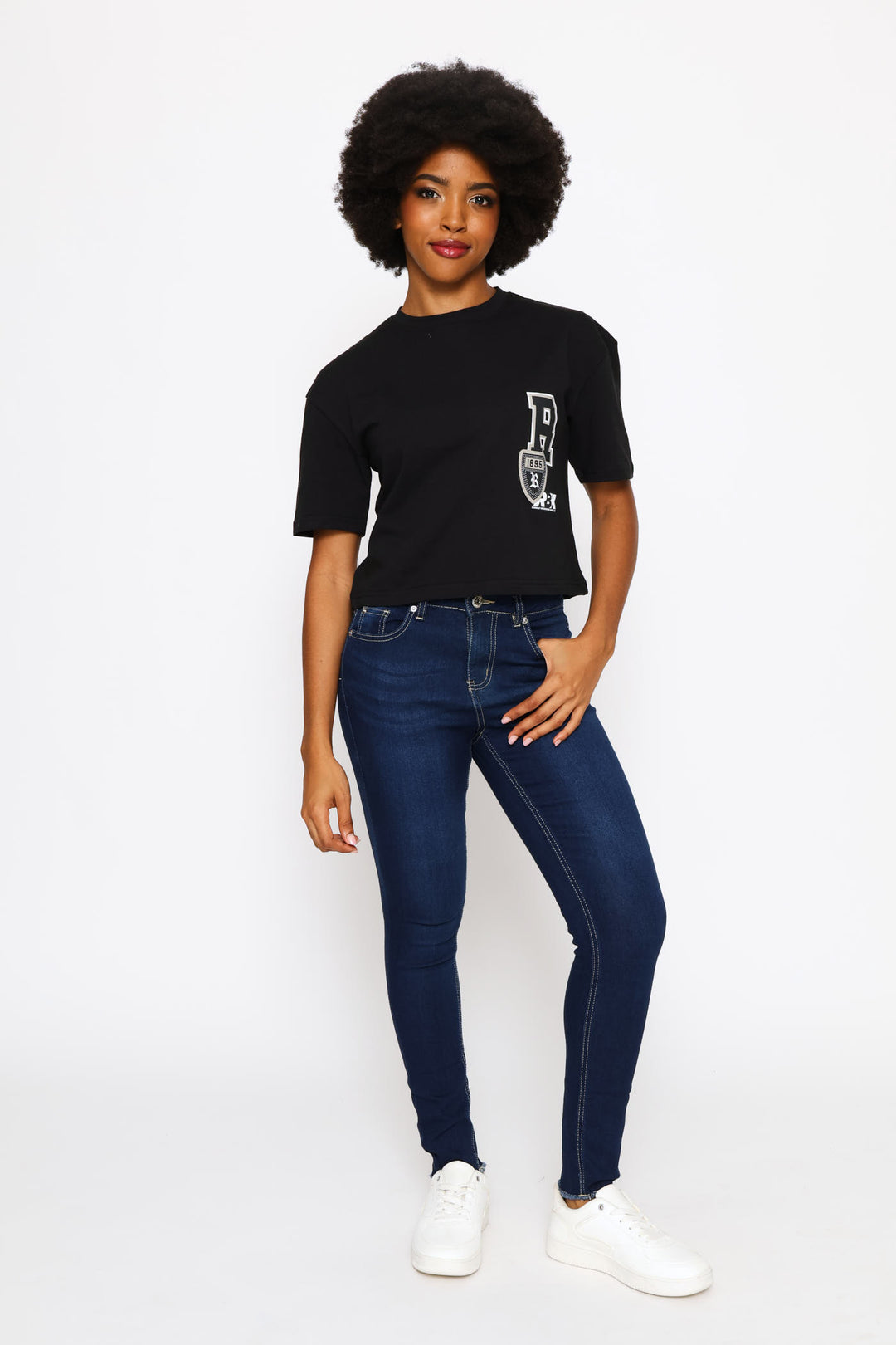 Blended Patches T-Shirt - Black