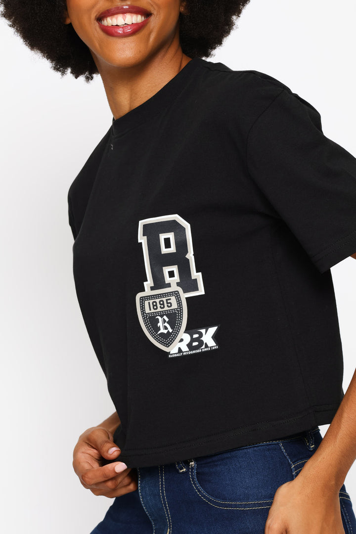 Blended Patches T-Shirt - Black