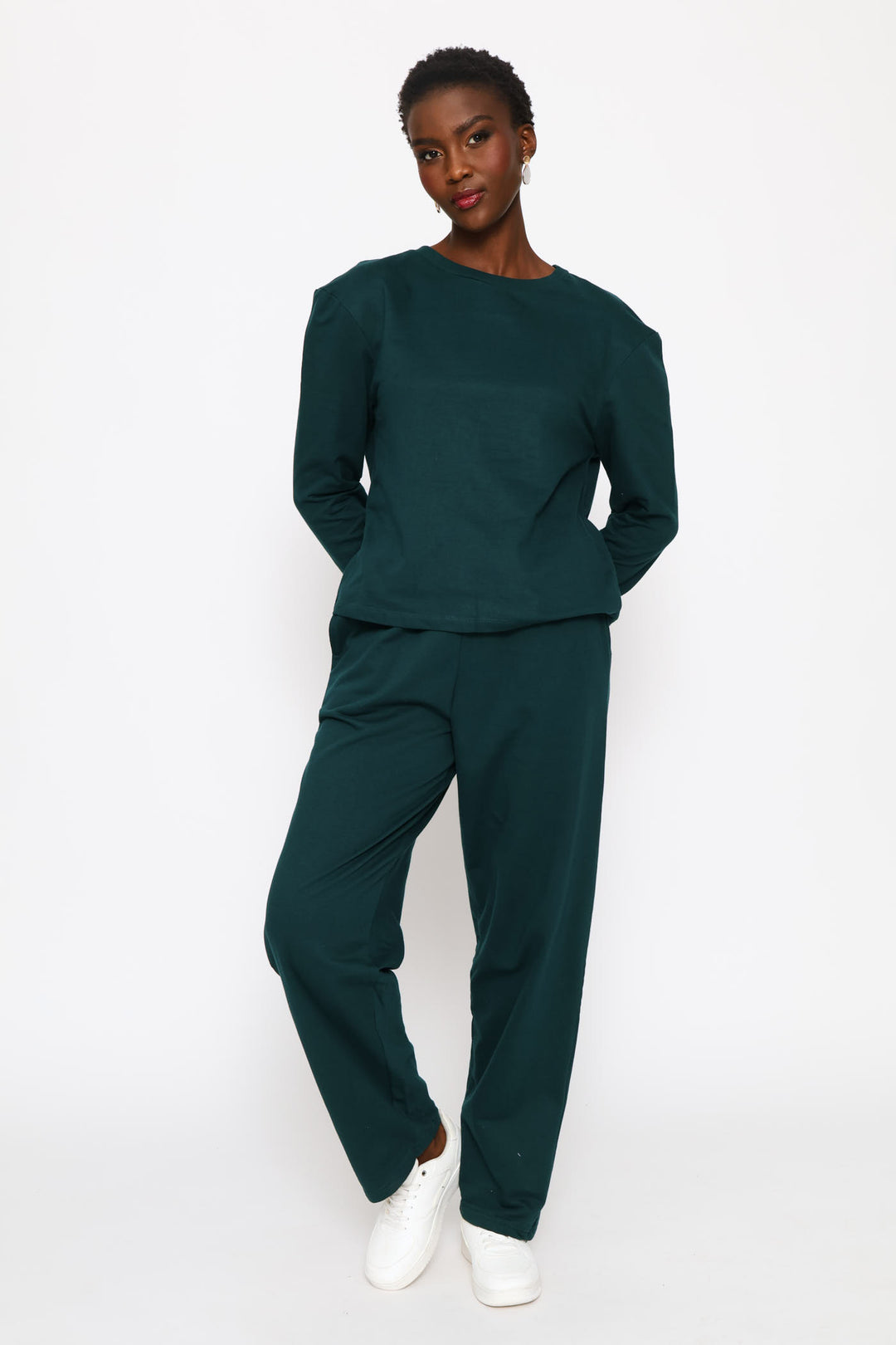 Satin Bow Back Detail Pullover - Teal