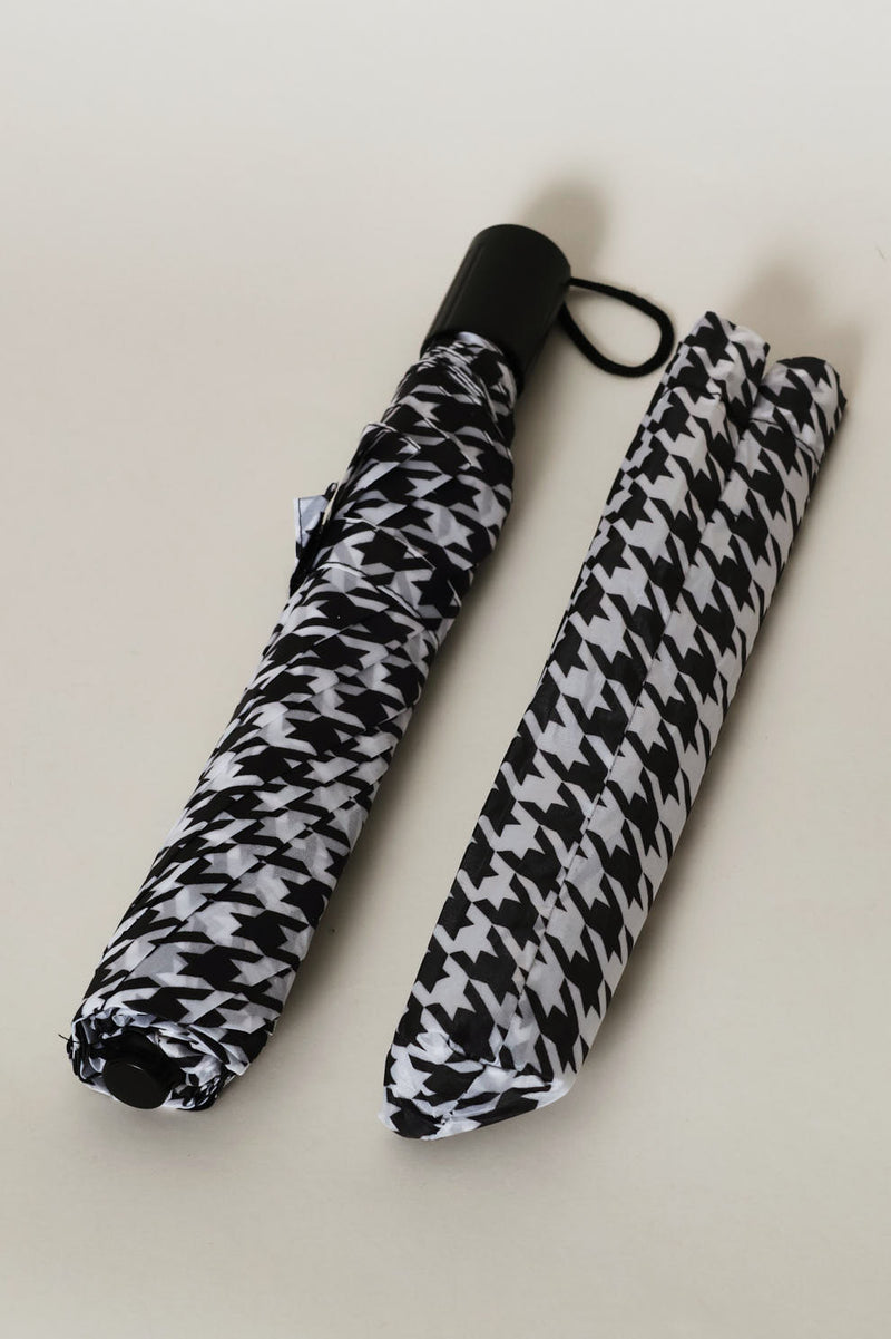 Mini 2 Fold Dart Print Umbrella - Black/White