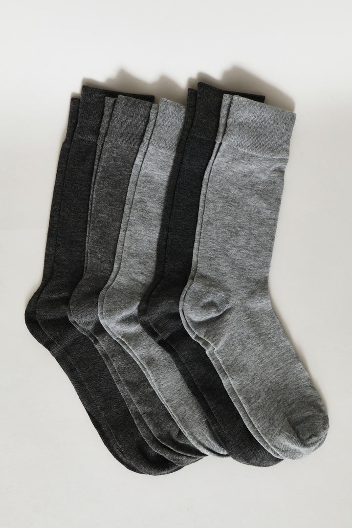 5 Pack Anklet Socks - Grey Melange