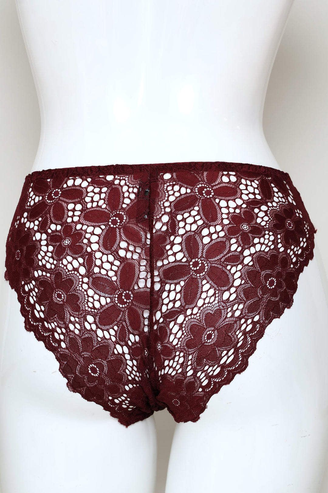 Mesh Lace Bikini Panty - Burgundy