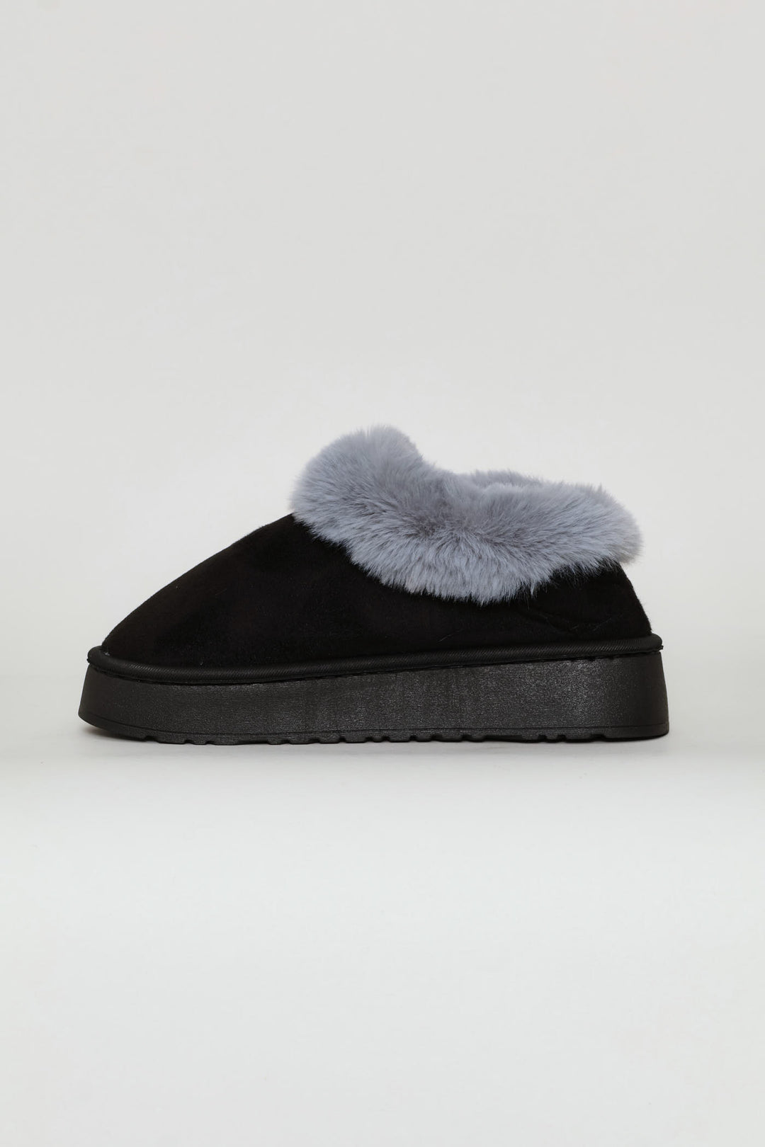 Side Bow & Pom Pom Snow Boot - Black