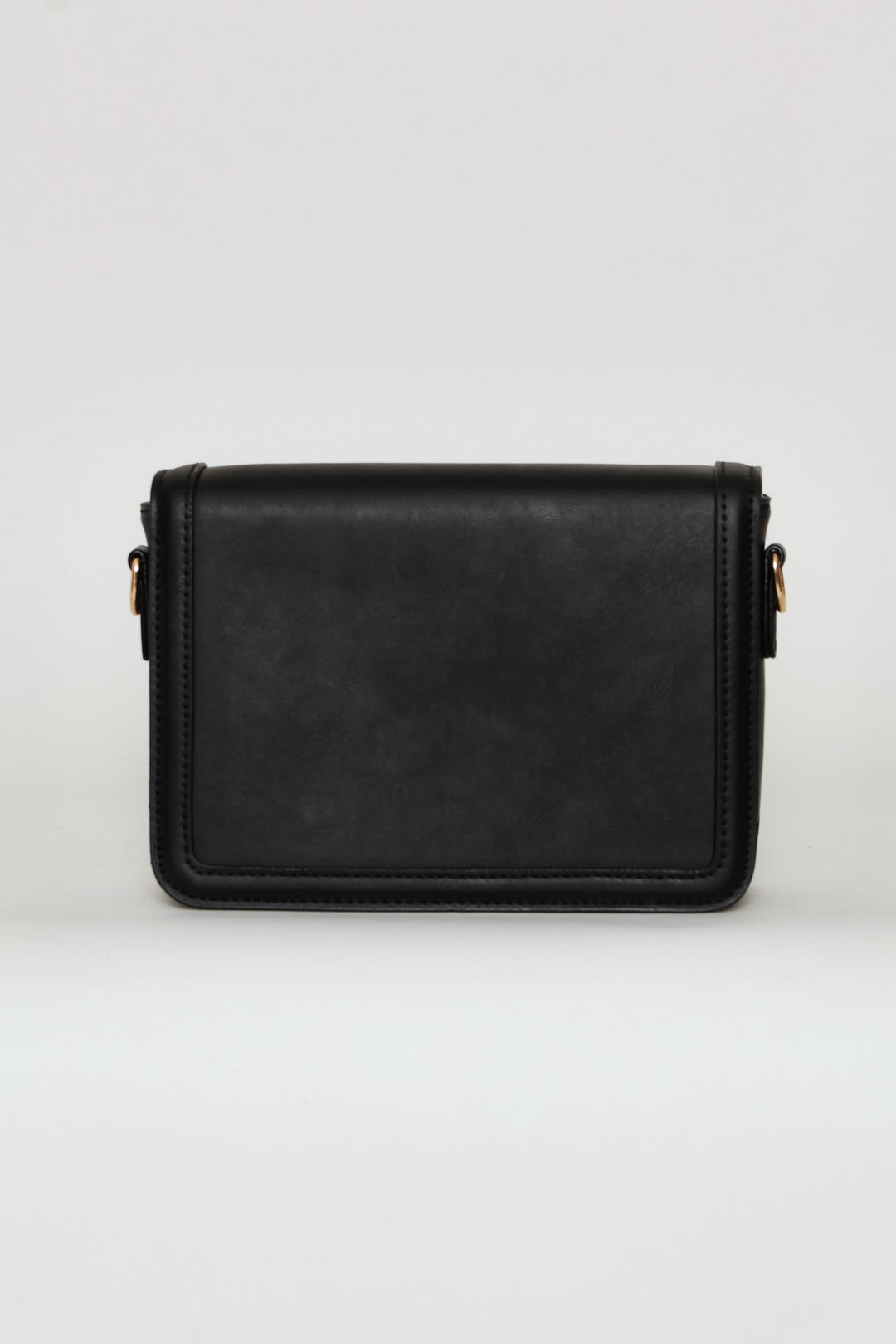 Gold Clasp Satchel Bag - Black