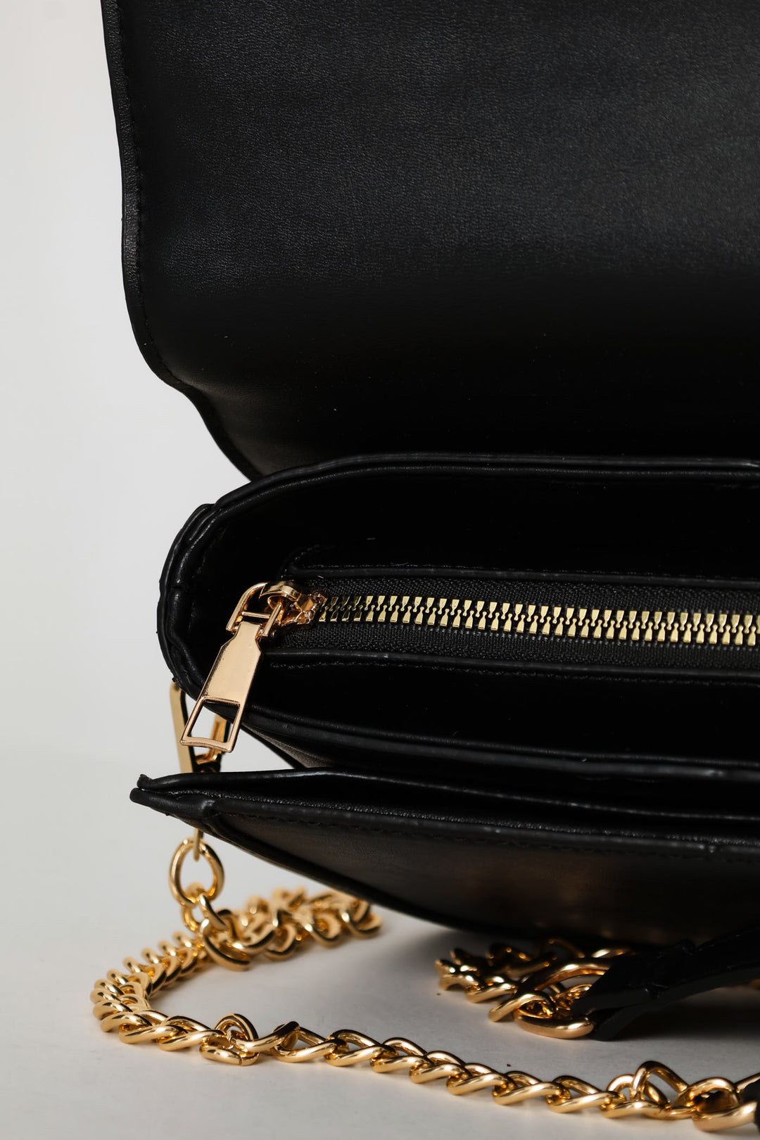 Gold Clasp Satchel Bag - Black