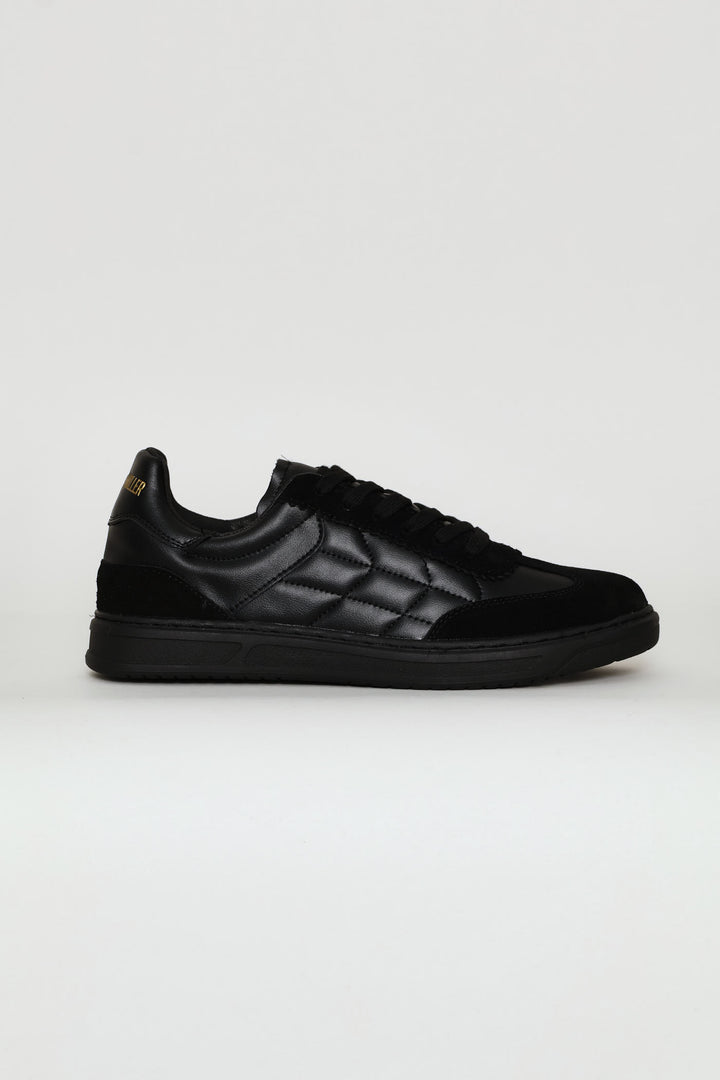 Leather Court Sneaker - Black