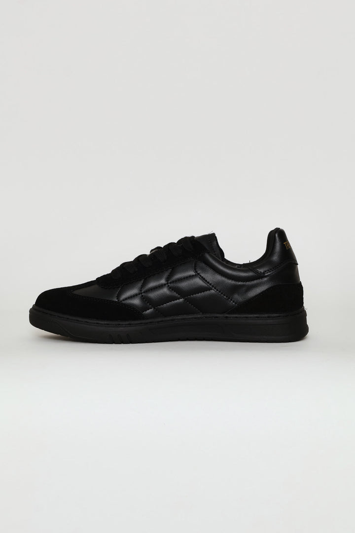 Leather Court Sneaker - Black