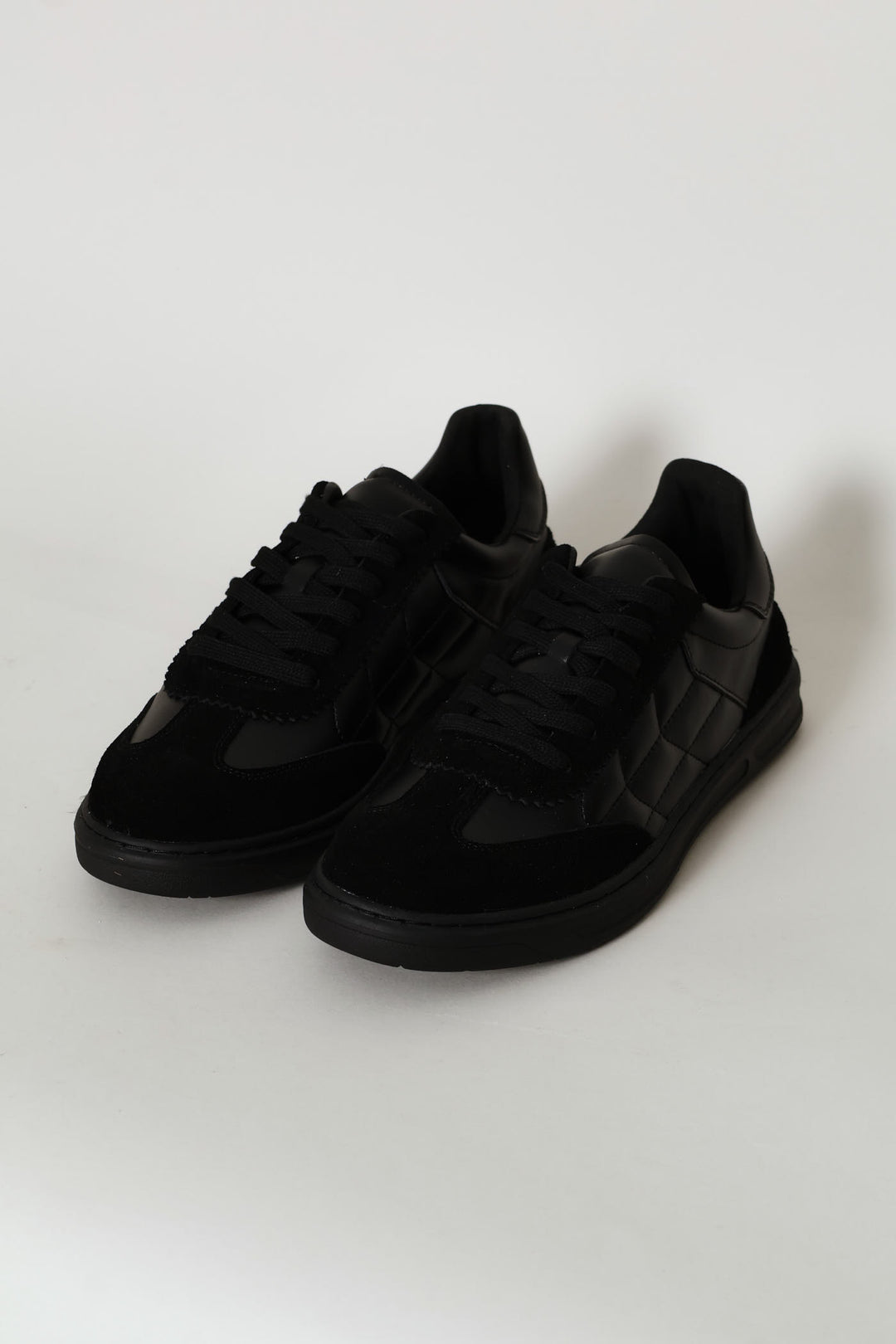 Leather Court Sneaker - Black