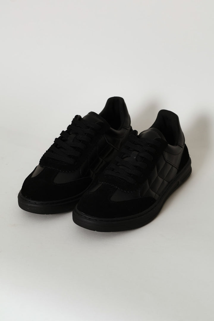 Leather Court Sneaker - Black