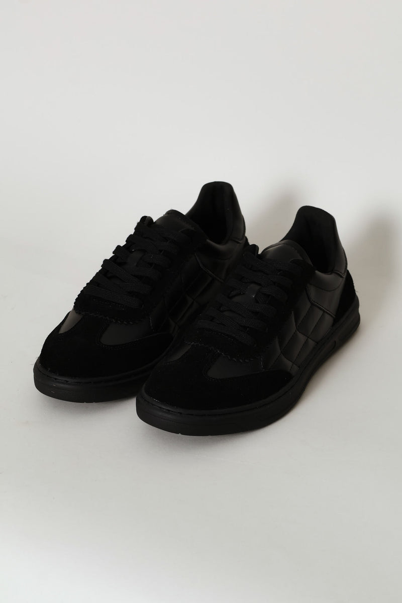 Leather Court Sneaker - Black
