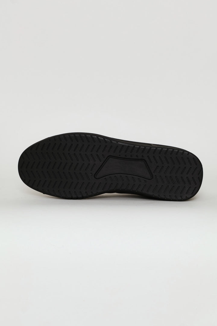 Leather Court Sneaker - Black