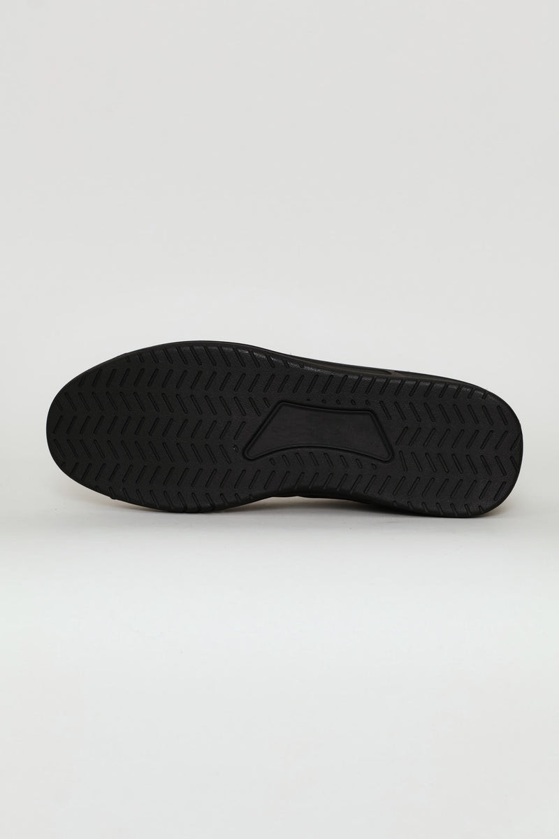 Leather Court Sneaker - Black