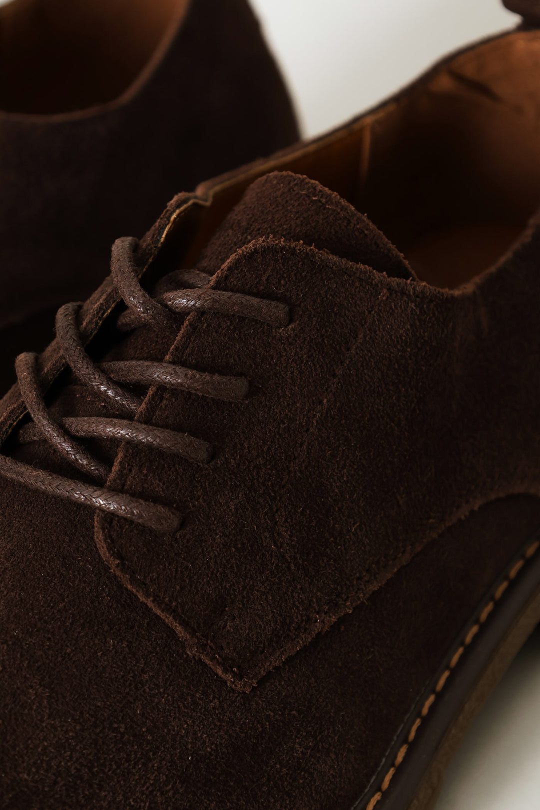 Suede Smart Casual Derby Shoe - Chocolate