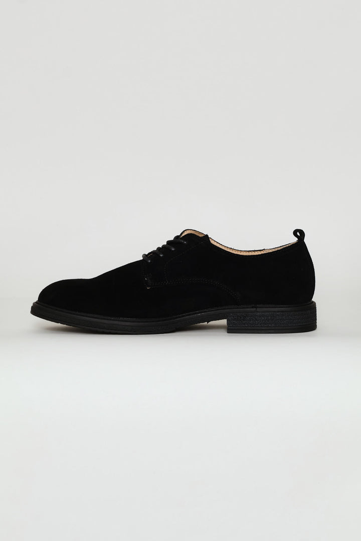 Suede Smart Casual Derby Shoe - Black