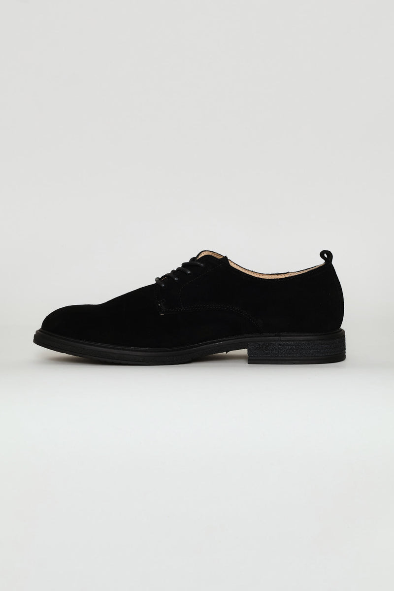 Suede Smart Casual Derby Shoe - Black
