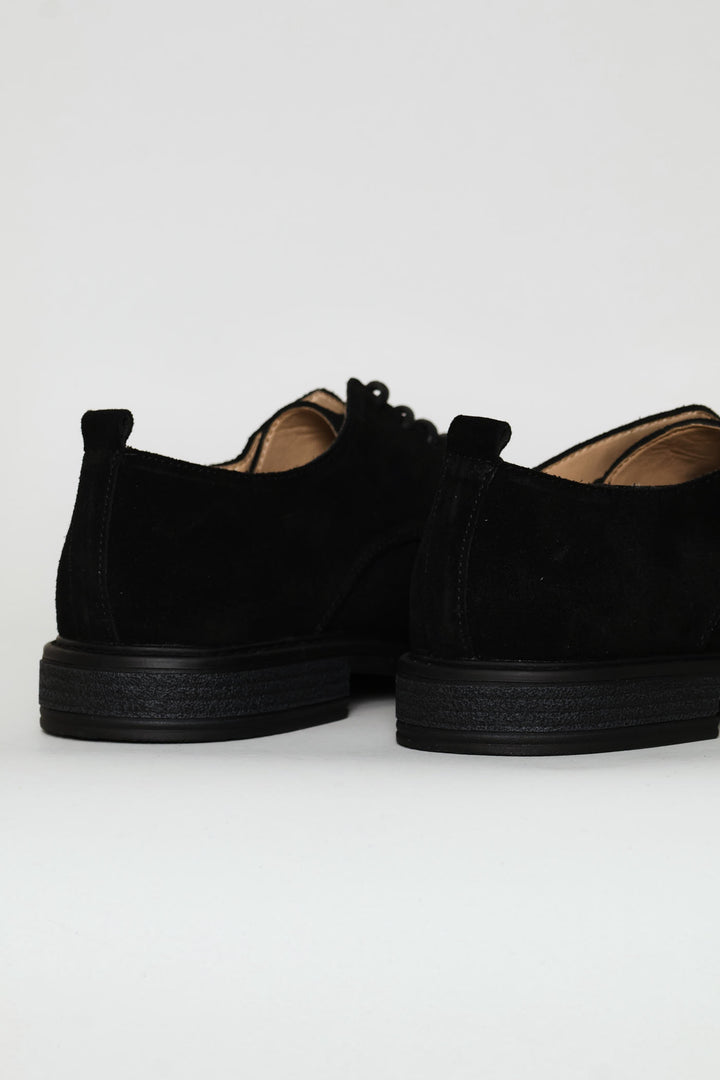 Suede Smart Casual Derby Shoe - Black