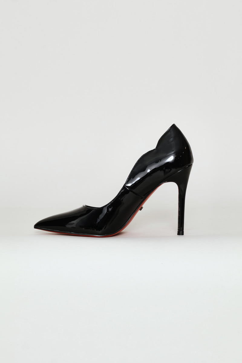 Lola 1 Scalloped Patent Stiletto - Black