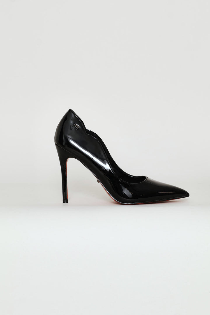 Lola 1 Scalloped Patent Stiletto - Black