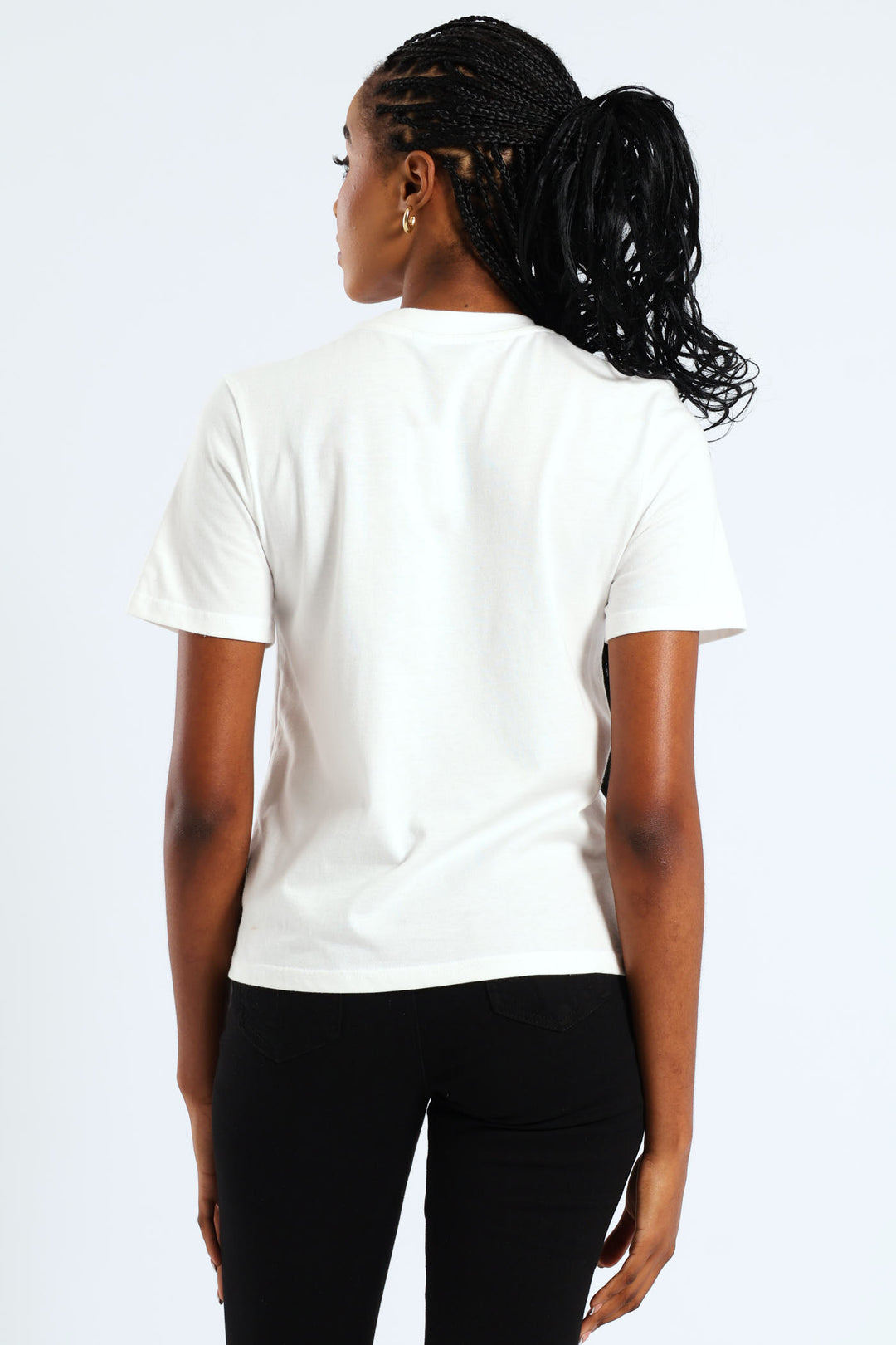 Rib Neck Boxy Lily Tee - White