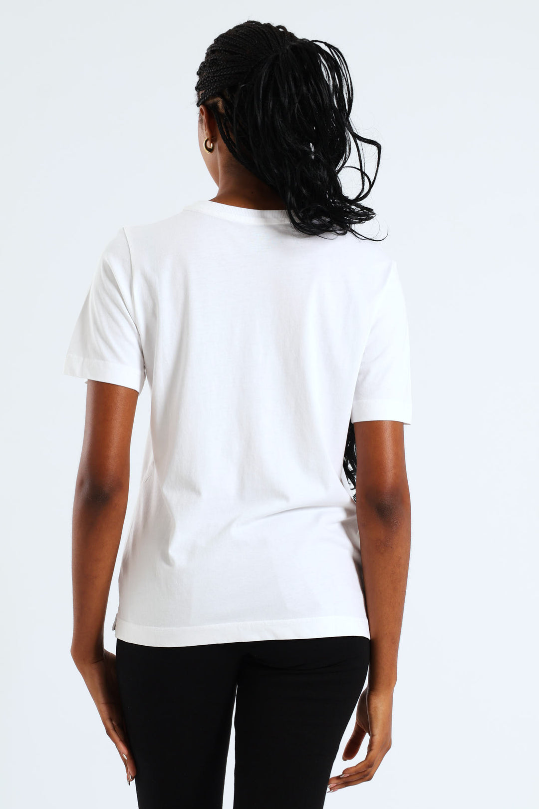Short Sleeve Cotton Boxy Tee - White
