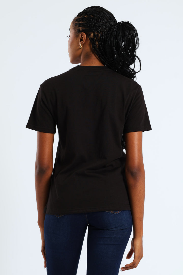 She Is Art Face Foil Tee - Black