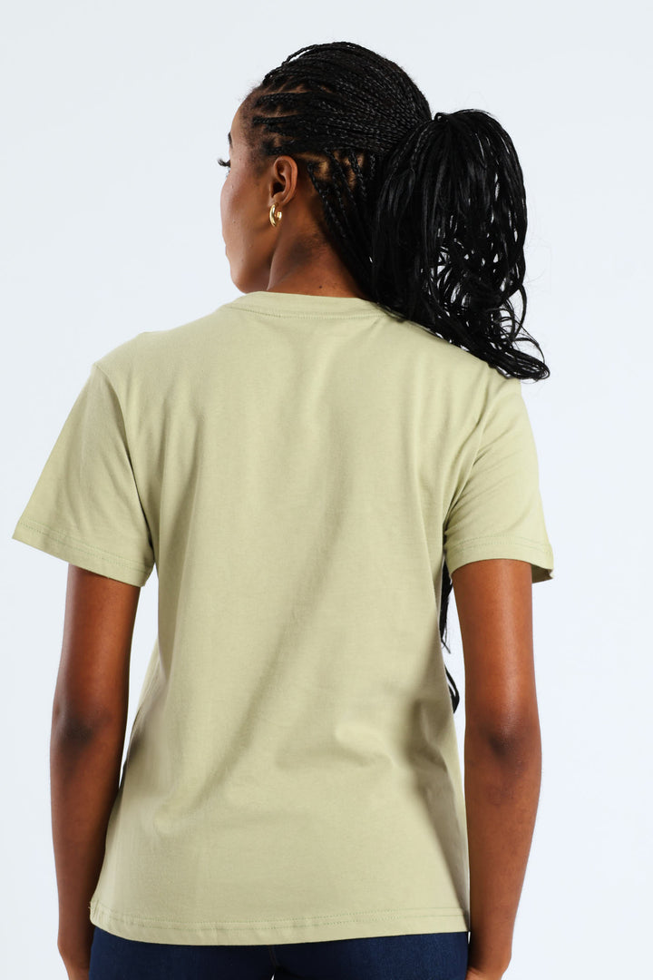 Stay Confident Paisley Frame Tee - Pistachio Green
