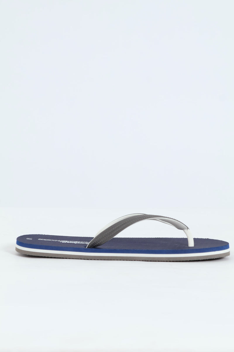 Basic Rubber Flip Flop - Navy/Grey