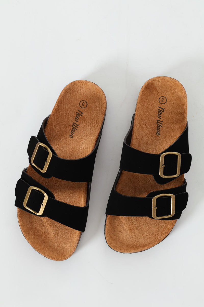 Boys Double Buckle Health Sandal - Black