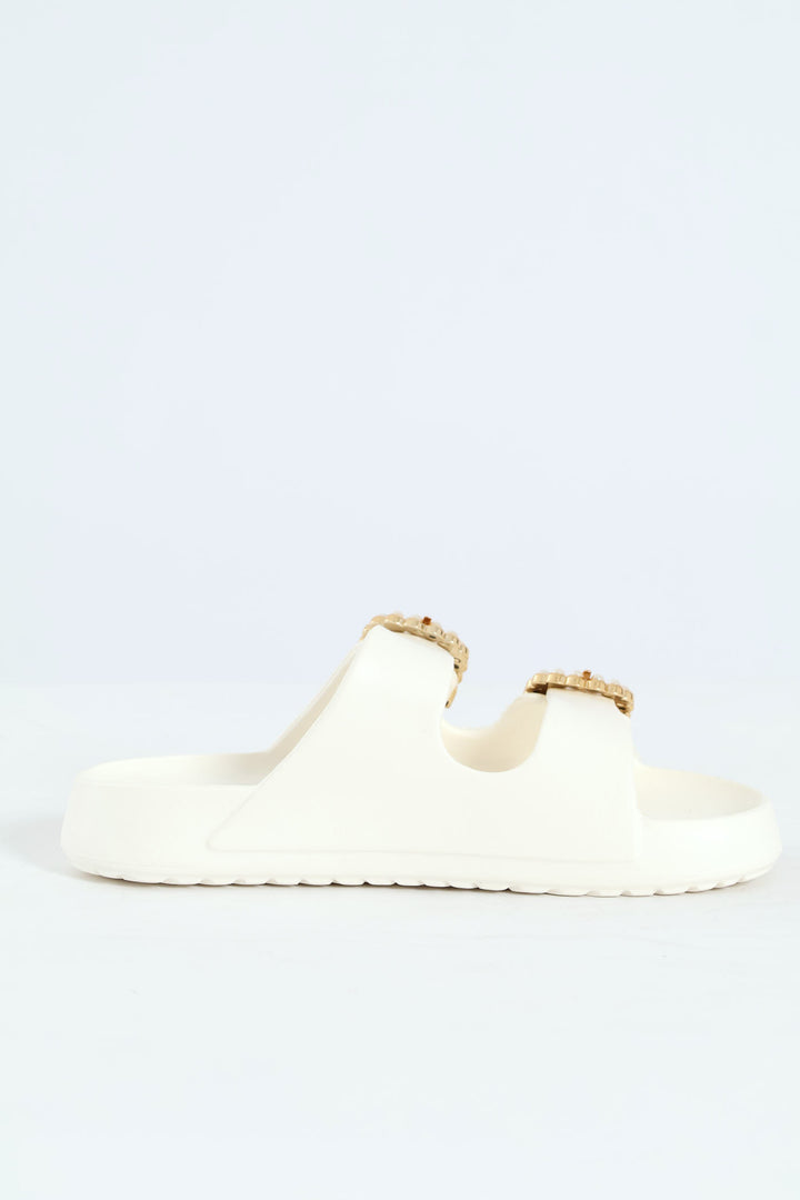 Girls Pearl Moulded Health Sandal - Stone