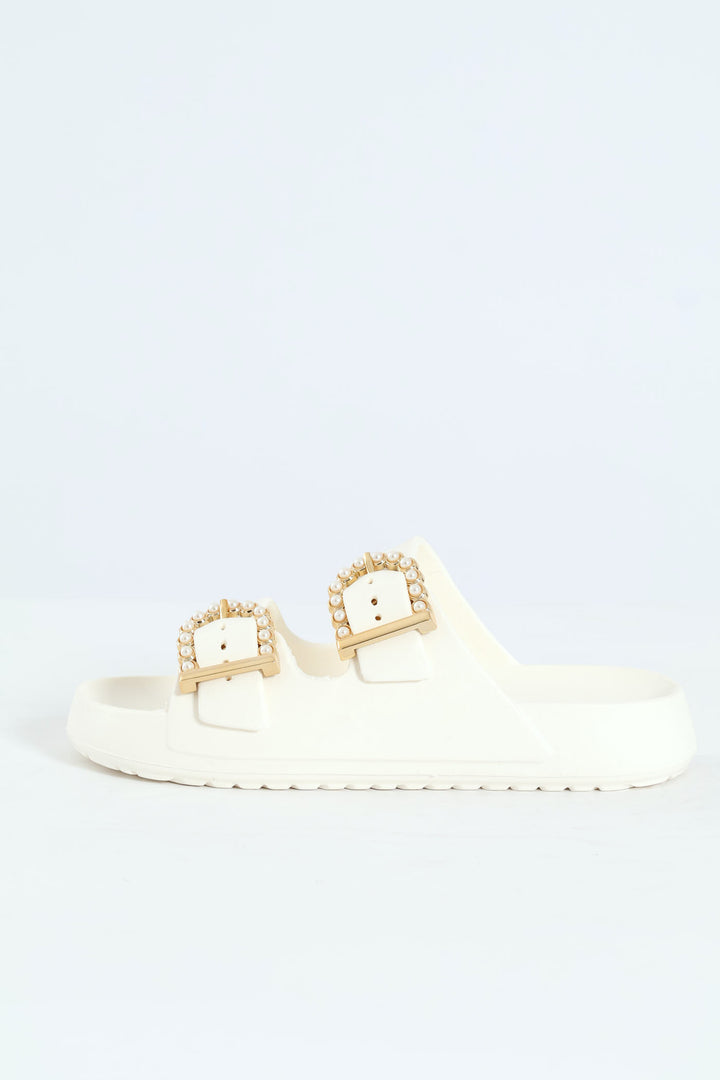Girls Pearl Moulded Health Sandal - Stone