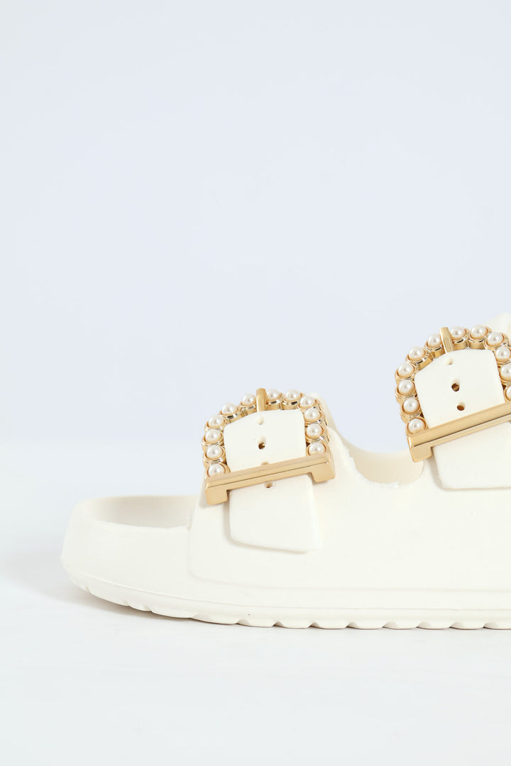 Girls Pearl Moulded Health Sandal - Stone