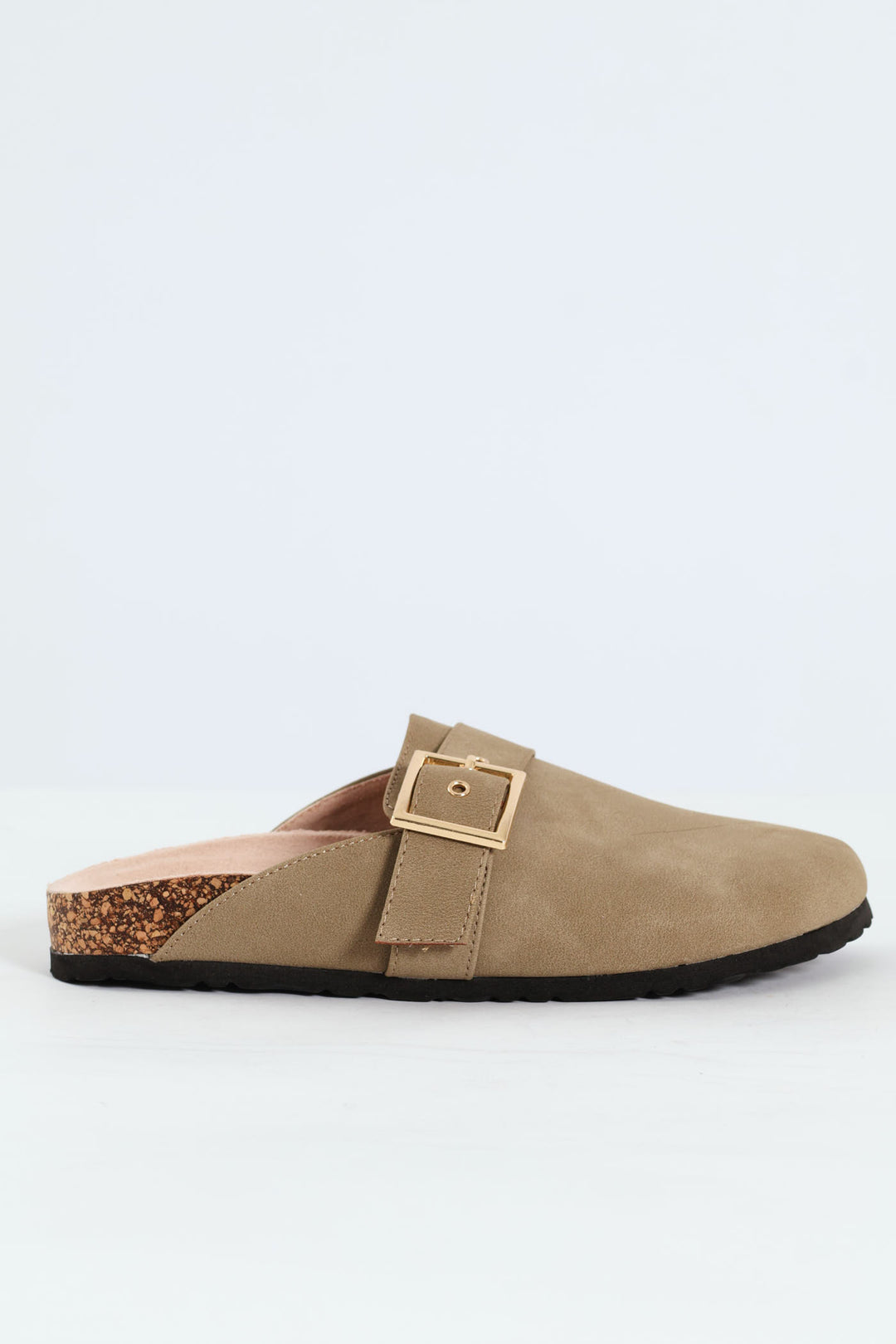 Buckled Strap Clog - Natural