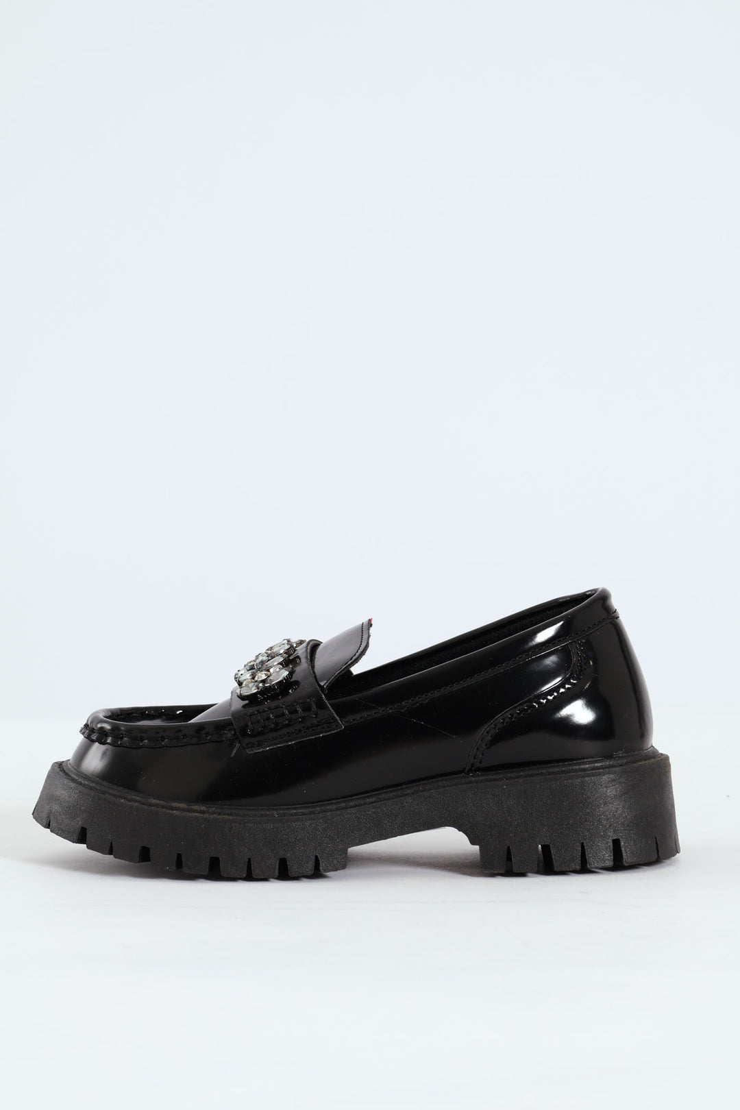 Girls Jewel Trim Loafer - Black