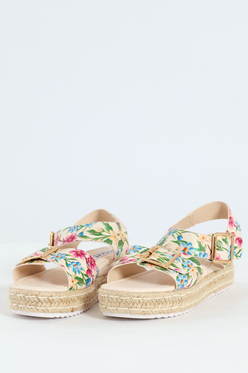 Floral Espadrille Platform Sandal - Multi