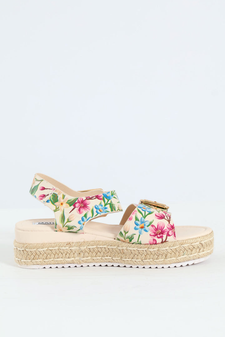Floral Espadrille Platform Sandal - Multi