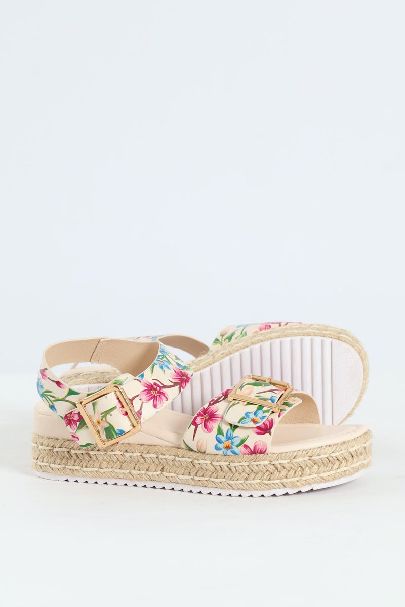 Floral Espadrille Platform Sandal - Multi