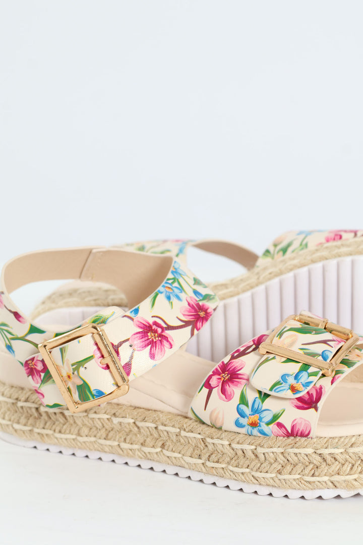Floral Espadrille Platform Sandal - Multi