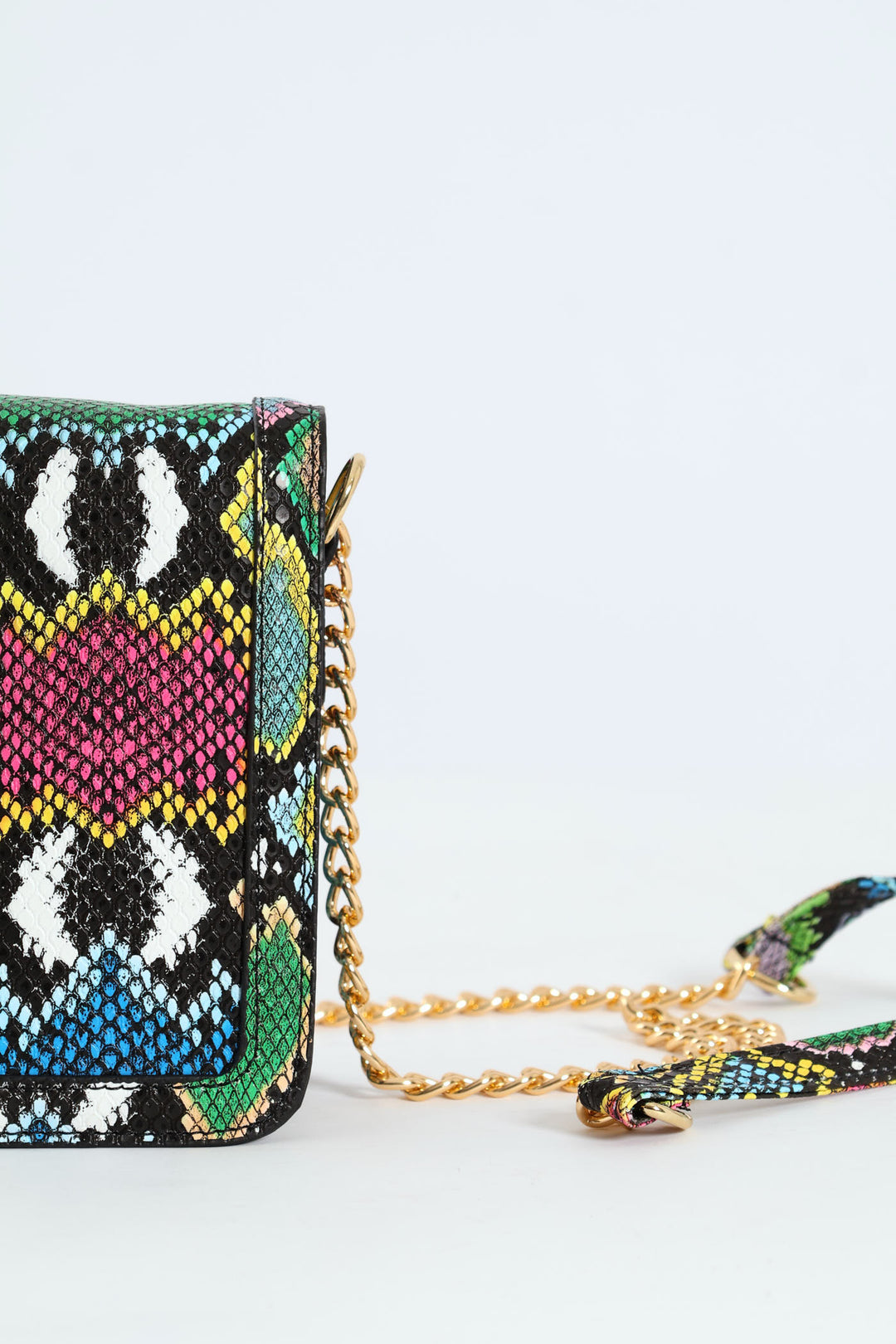 Animal Print Gold Clasp Satchel - Multi