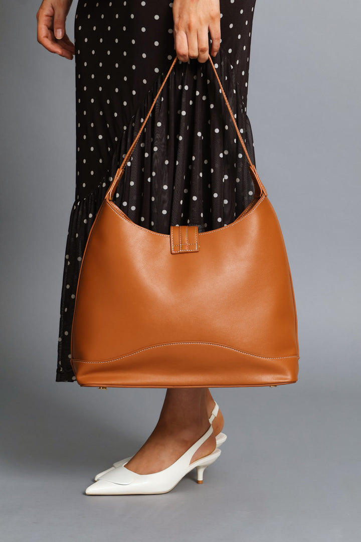 Snaffle Detail Shoulder Bag - Tan