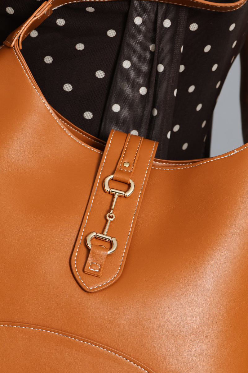 Snaffle Detail Shoulder Bag - Tan
