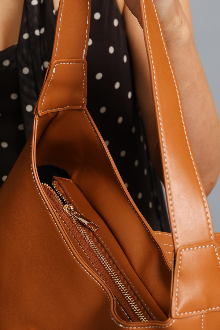 Snaffle Detail Shoulder Bag - Tan