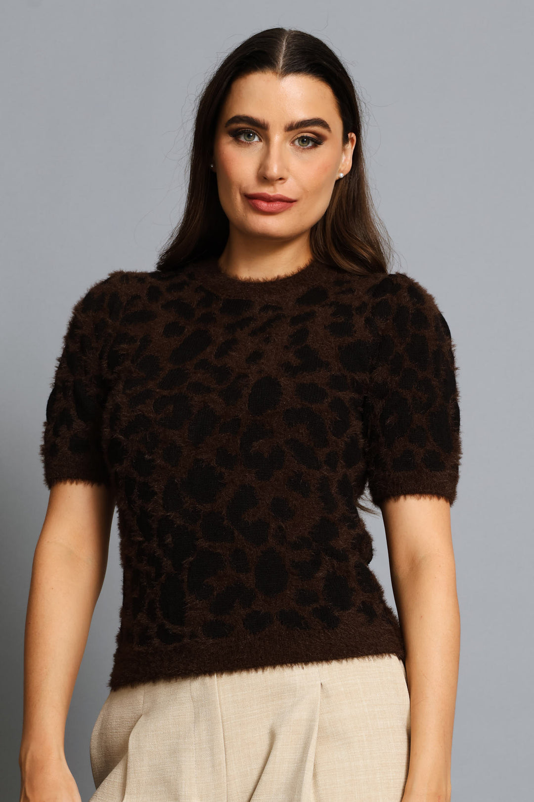 Fluffy Animal Pullover - Chocolate