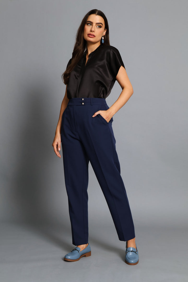 Mandarin Collar Blouse - Black