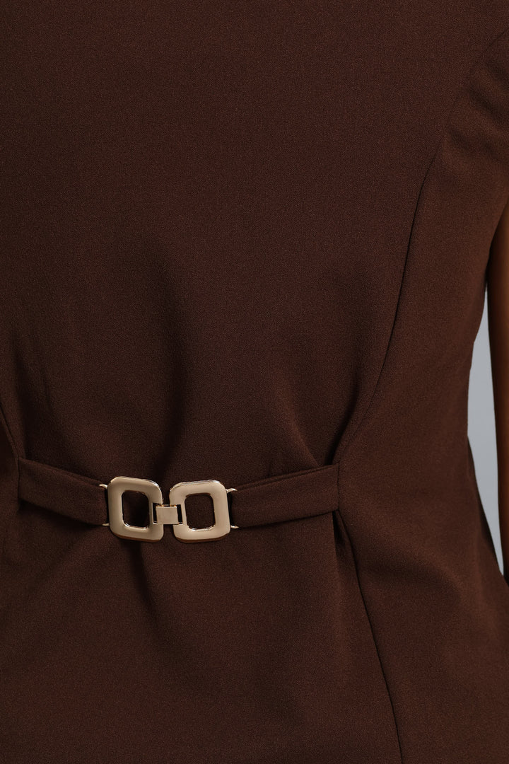Fancy Button Waistcoat - Chocolate