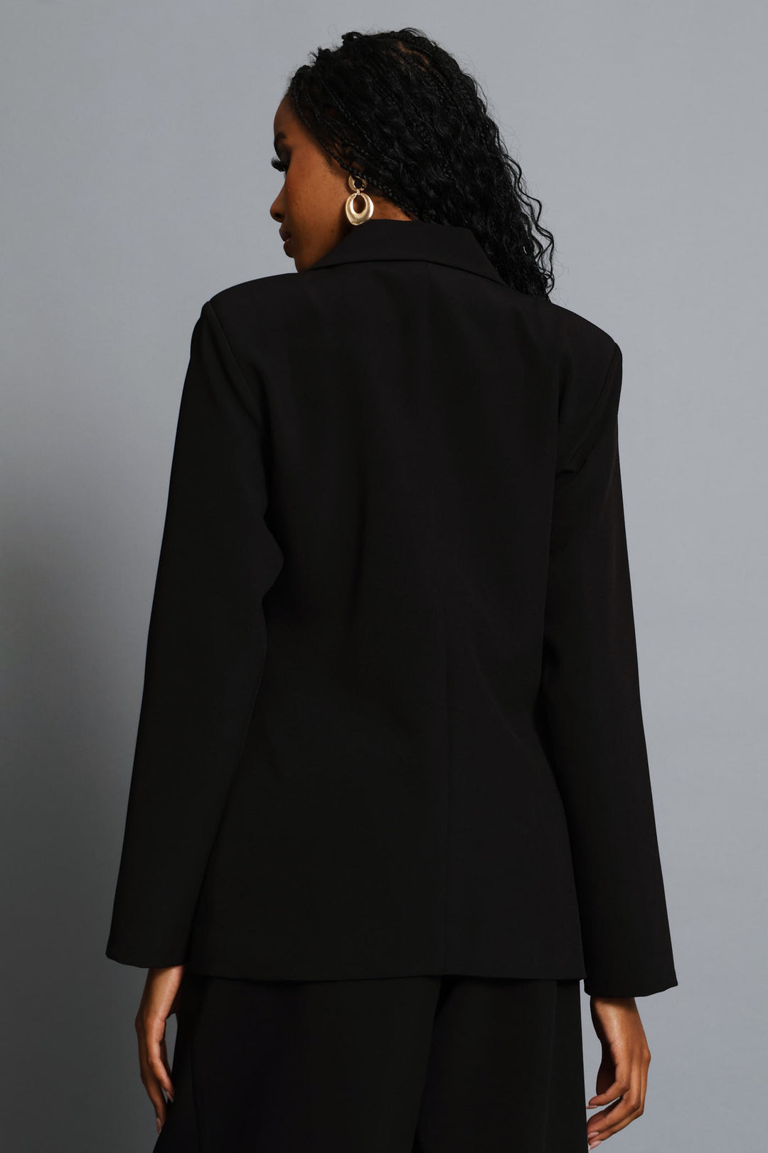 Double Notch Hem Blazer - Black