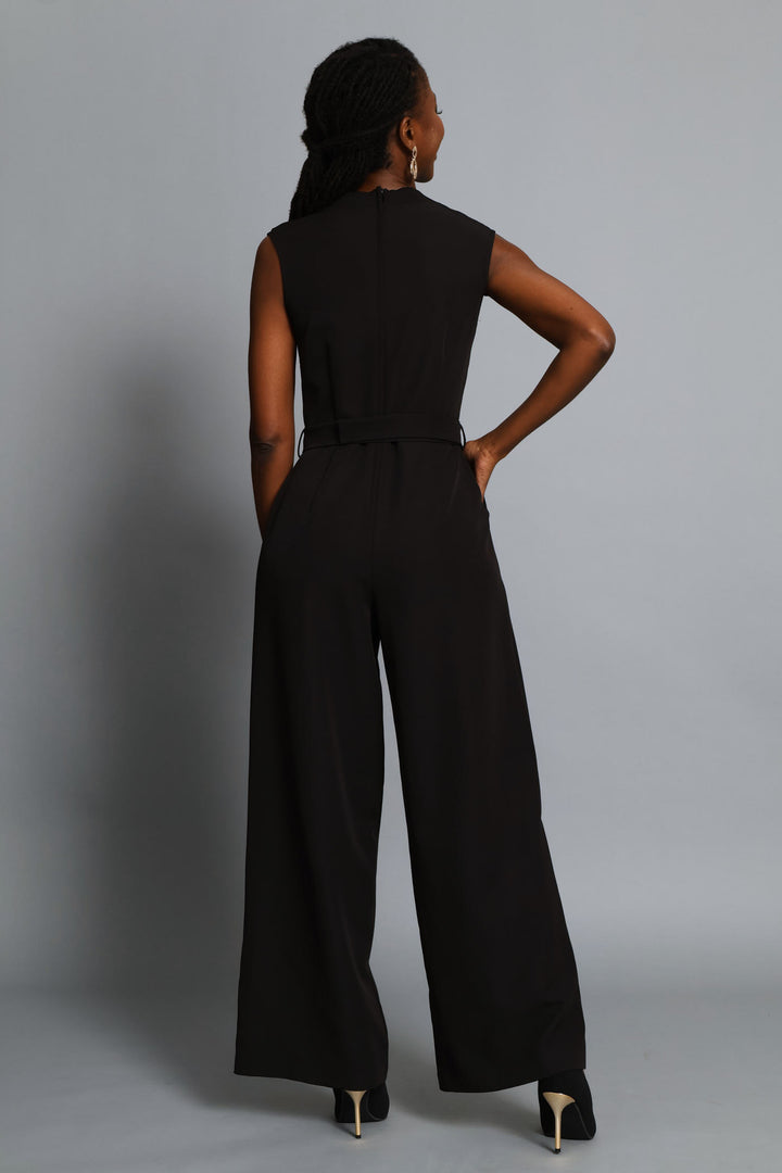 Belted Buckle Jumpsuit - Black
