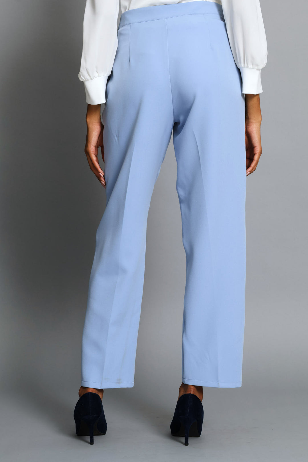 Buckled Belted Tapered Leg Pant - Blue