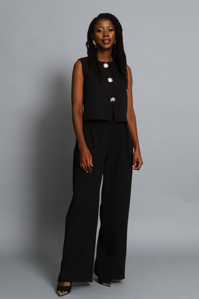 Shell Trim Top - Black